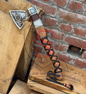 Tomahawks en acier au carbone de 4 3/4 pouces, fabriqués à la main par Steel Craft International, avec manche en bois d'acacia naturel, forgés, outil de camping, garantie 1 an - Product Image 6
