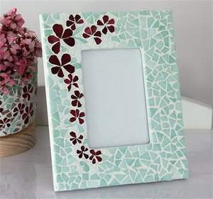 Whole supplier Multicolor Resin Mosaic Photo <b>Frame</b> Picture Holder Tabletop Desk Home Decor Display Stand Geometric Pattern - Product Image 3