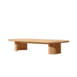 Luxury The Plaza Teak Oval <b>Outdoor</b> Coffee <b>Table</b> Contemporary Resort Villa Hotel Patio Furniture Collection - Product Image 1