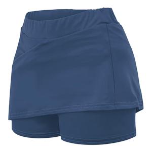 Jupe de sport pour femme en polyester respirant à taille élastique avec short intégré, pour la course et l'entraînement, longueur mini, design asymétrique - Product Image 1