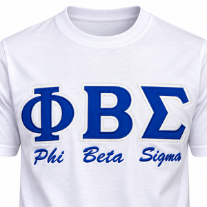 Phi Beta Sigma T <b>Shirt</b> <b>White</b> <b>Short</b> <b>Sleeve</b> Crew Neck Greek Letter Graphic Tee Casual Collegiate Fraternity Apparel Mens Cotton - Product Image 5