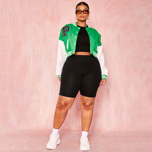 Vestes varsity courtes pour femmes de qualité supérieure pour le streetwear, logo brodé personnalisé, vestes varsity de baseball écologiques pour femmes - Product Image 5