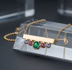 สร้อยคอออนิกซ์สีเขียวทรงกลมคลาสสิก 16 นิ้ว ประดับด้วยหินหลายชนิด เงินแท้ 925 ชุบทอง 18K เครื่องประดับทันสมัย - Product Image 4