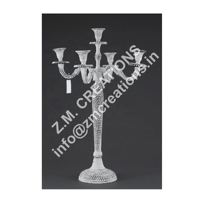 Candelabro de pilar de Metal Blanco alto más vendido, 5 brazos, fiesta de boda, decoración Interior del hogar, diseño de tendencia superior - Product Image 1