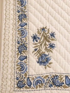 Classic <b>King</b> <b>Size</b> Hand Block Print Cotton <b>Quilt</b> Floral Razai Boho Style 200TC Anti Dust Mite Home Comforter Set - Product Image 6