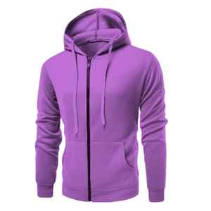 Sudadera con capucha unisex 100% algodón con cremallera, que absorbe la humedad, cremallera larga, alta demanda, proveedores directos en línea. - Product Image 1
