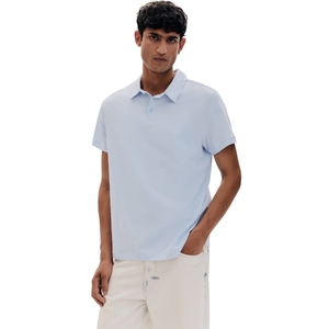 T-shirt polo classique à manches courtes pour homme avec logo personnalisé, coutures soignées pour un style décontracté et streetwear - Product Image 5