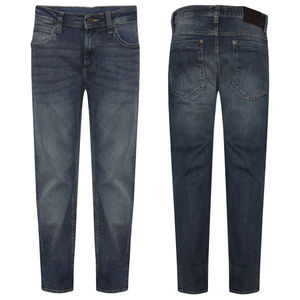Jean droit élégant pour homme, respirant, en denim imprimé, coupe ajustée, style streetwear, délavé, extensible, OEM - Product Image 3