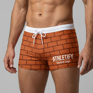 กางเกงว่ายน้ำชายแบบปรับแต่งได้ แห้งเร็ว UPF50+ ปิดด้วยเชือกผูก - พิมพ์โลโก้ส่วนตัวสำหรับชุดกีฬาชายหาดฤดูร้อน - Product Image 1