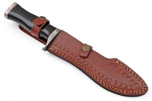 Couteau utilitaire de style Bowie en acier Damas à motif personnalisé, couteau à lame fixe fait main pour le camping en plein air, OEM ODM en gros - Product Image 2