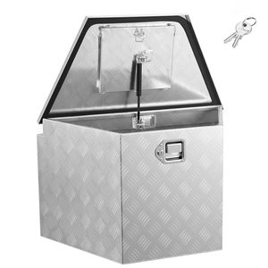 Cassetta Portaoggetti in Alluminio Resistente 84x48x46 cm, Impermeabile, con Serratura e Chiavi, per Rimorchio - Product Image 1