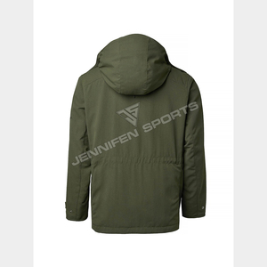 Veste d'hiver classique respirante pour homme, vêtements de chasse sur mesure, toile verte 100% coton, tissu épais, plusieurs poches, capuche - Product Image 2