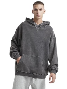 Custom 100% Cotton Acid Wash Winter <b>Long</b> Sleeve Hoodies Vintage Streetwear Heavyweight Oversized Unisex Pullover <b>Sweatshirt</b> - Product Image 3