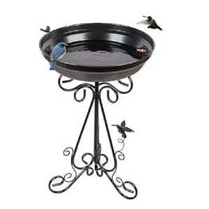 Mangeoire à oiseaux suspendue minimaliste en métal noir, avec plateau à graines conique, pour l'extérieur, distributeur de nourriture pour oiseaux sauvages, station pour oiseaux de jardin et de cour. - Product Image 3