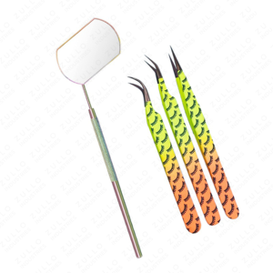 Juego de Pinzas para Pestañas de Acero Inoxidable Arcoíris, 4 Piezas, Acabado Espejo, Punta Puntiaguda, Herramientas Clásicas para Extensión de Pestañas, Personalizadas - Product Image 6