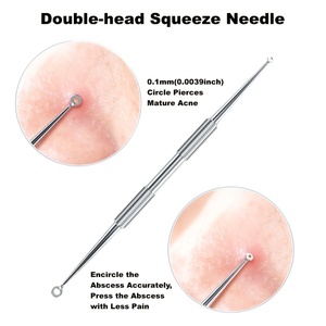 Outil de beauté pour éliminer les boutons, aiguille de nettoyage du visage à double extrémité, aiguille pour enlever les points noirs, extracteur d'acné pour le visage de 12 cm - Product Image 3