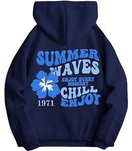 Sudadera con Capucha Personalizable para Mujer, 100% Algodón, Manga Larga, Cuello Caído, Estampada, Cómoda, para Invierno, Servicio OEM - Product Image 1