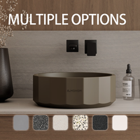 Mohom Lavabo rond de luxe en béton Lavabo de salle de bain design moderne de haute qualité Lavabo à main