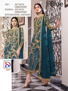 Vêtements indiens et pakistanais, robe longue Anarakali en tissu papillon avec broderie, travail de miroir, dentelle brodée, entièrement cousue - Product Image 4