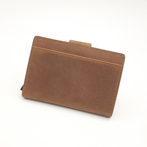 [Best Deal] Top Quality Castello Crazy Horse Leather RFID Aluminum Card Case <b>Smart</b> <b>Wallet</b> Men's Slim 9 Colors - Product Image 2
