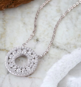 จี้เพชรทรงกลมมอยซาไนต์ เงินแท้ 925 ของขวัญสำหรับผู้หญิง - Product Image 2