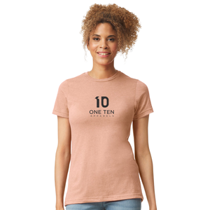 เสื้อยืดสีชมพูอมเทาสำหรับผู้หญิง เนื้อผ้านุ่ม สวมใส่สบาย แขนสั้น คอกลม ระบายอากาศได้ดี เหมาะสำหรับใส่ในชีวิตประจำวัน - Product Image 1