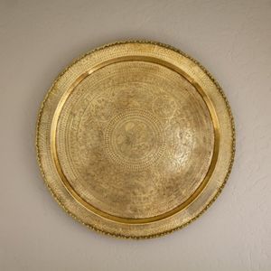 Plato de Servir Tradicional Mandi Thal de Latón Hecho a Mano de Lujo para Bodas, Festivales y Decoración Cultural del Hogar - Product Image 1