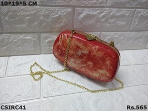 Exquisite Design Skill Artisan Black Resin Bohemian Marble Effect Clutch <b>Bag</b> Gold Chain Strap Magnetic Closure Rhinestone - Product Image 3