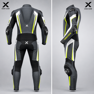 Combinaison de course moto pour homme à manches longues, en cuir respirant, colorée, pour toutes les saisons, sur mesure, fabriquée à Sialkot, Pakistan - Product Image 2