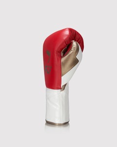 Nouveaux gants de boxe Fly rouge et blanc en cuir véritable avec sangle réglable, équipement professionnel d'entraînement et de sparring pour les arts martiaux - Product Image 2