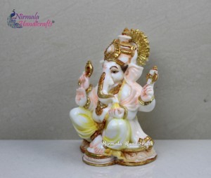 Figura de Resina Hecha a Mano del Dios Ganesha de Nirmala Handicrafts, Decoración Religiosa Tradicional para Mesa, Hogar, Templo, Diwali, Inauguración de Casa - Product Image 4