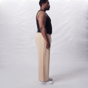 Pantalones de chándal para hombre, de talla grande, con bordado desgastado, casuales, 100% algodón, forro polar, holgados, con cordón en la cintura y pierna ancha - Product Image 3