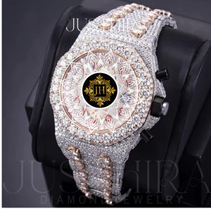 Luxe Diamond Octagon Quartz Watch 45mm Analog <b>Chronograph</b> Deployment Clasp Men Stainless Steel Band - Product Image 5