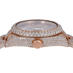 Esfera romana clásica forma redonda oro rosa plata VVS certificado Moissanite tendencia Premium reloj Hip Hop Buss down reloj para regalo - Product Image 3