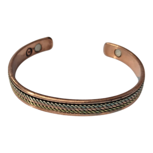 Bracelet magnétique ajustable en cuivre, trois couleurs, moderne et élégant, manchette ouverte pour thérapie de l'arthrite, énergie curative, écologique, personnalisable - Product Image 4