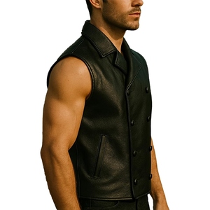 Gilet de motard en cuir véritable de qualité supérieure, gaufré motif araignée, avec design audacieux au dos, idéal pour la moto et les tenues de club personnalisées - Product Image 3