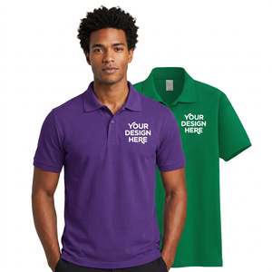 Polo en coton pour homme, manches courtes, couleur unie, respirant, design décontracté, imprimé sur le devant, coupe classique - Product Image 4