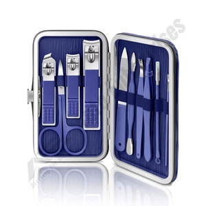 Kit de Manicura y Pedicura 10 en 1, Cuidado de los Pies, Ecológico, Reutilizable para Mujeres, Estuche de Acero Inoxidable Azul para Viajes, Hogar y Uso Profesional - Product Image 4