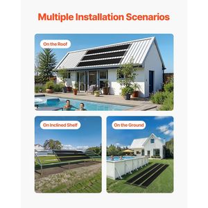Sistema di Riscaldamento Solare per Piscina in HDPE 4 X 24 ft, Durevole, con Accessori Completi, Universale per Piscine, Resistente alle Intemperie - Product Image 5