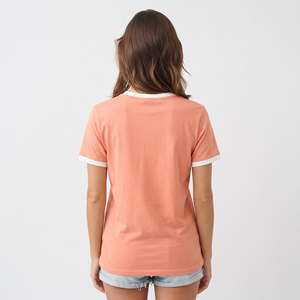 T-shirt Ringer en Coton à Col Rond Coupe Classique pour Femme, Léger, Respirant, Manches Courtes, Décontracté, Été, Vente en Gros - Product Image 6