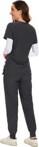 Tenues d'infirmière, ensembles d'uniformes médicaux unisexes, blouse de laboratoire médicale tricotée, imperméable, usage hospitalier, spandex/polyester - Product Image 5