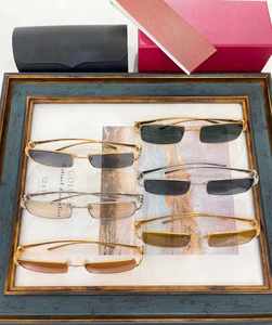 Lunettes de soleil de luxe 2024, verres miroir, mode, pour hommes et femmes, monture en métal blanc, haute qualité, classiques, nouvelle tendance - Product Image 6