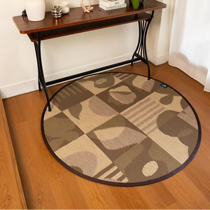 Tapis rond d'extérieur de qualité supérieure, design classique, imperméable, motif tapis, 100% polypropylène, prix d'usine - Product Image 1