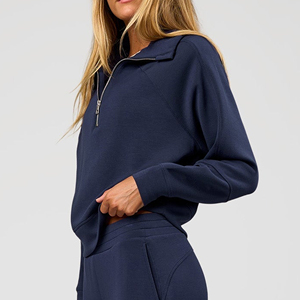 Sudadera con capucha de invierno para mujer, con logotipo personalizado impreso en la parte delantera, gruesa, con cremallera, naranja, de forro polar/terry francés, al por mayor - Product Image 3