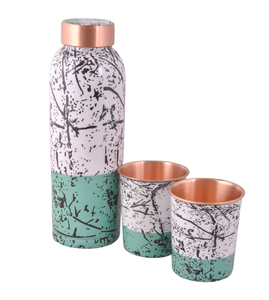 Bouteille d'eau imprimée en cuivre, indispensable pour les voyages, bouteille d'eau imprimée pour la guérison ayurvédique, vente en promotion - Product Image 6