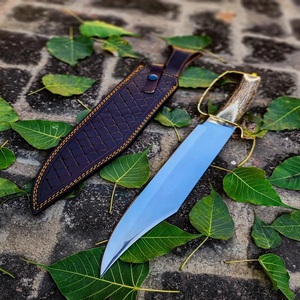 Couteau Bowie multifonctionnel fait main OEM, lame fixe en acier inoxydable, couteau utilitaire de camping en plein air, manche en bois naturel - Product Image 3