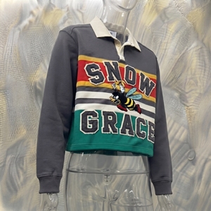 เสื้อฟุตบอลแขนยาวลายทาง SNOWGRACE ปักโลโก้ คอปกพับได้ สำหรับผู้ใหญ่ 男女  ผ้าโพลีเอสเตอร์ระบายอากาศได้ดี - Product Image 4