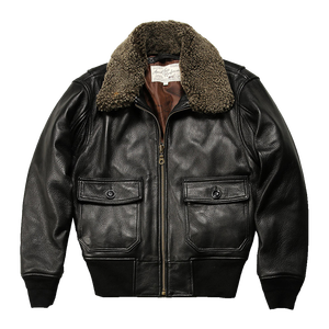 OEM Winter Mens Wool Collar Casual Real <b>Leather</b> <b>Jacket</b> Flight Fasion Bomber <b>Retro</b> Genuine Goatskin or Cowhide Coats - Product Image 1