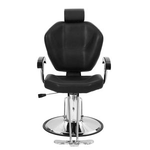 Poltrona da Barbiere Professionale con Capacità 150kg, Rivestimento in Pelle PVC, Pedale Placcato in Ferro, Braccioli in ABS, Poggiatesta in Ferro Placcato 680 - Product Image 1