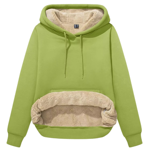 Sudadera con Capucha para Mujer, 100% Algodón Felpa, con Logotipo Personalizado, Estilo Urbano, con Estampado Puff, Tallas Grandes, para Invierno - Product Image 4